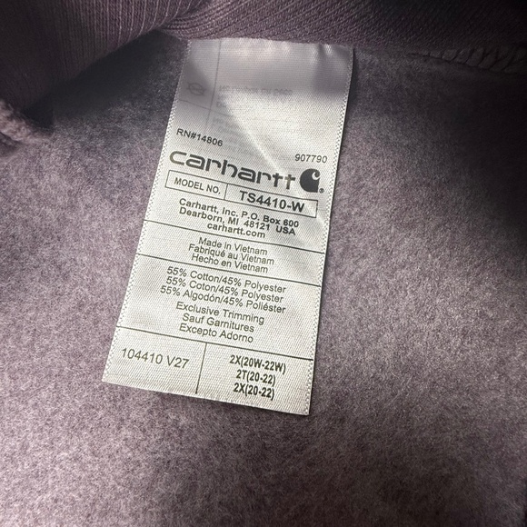 Carhartt Women's Relaxed Fit Midweight Crewneck Block Logo NWT 2X Fall Outdoor - Picture 9 of 13